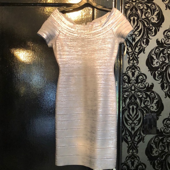 Herve Leger Dresses & Skirts - Herve leger metallic bandage dress